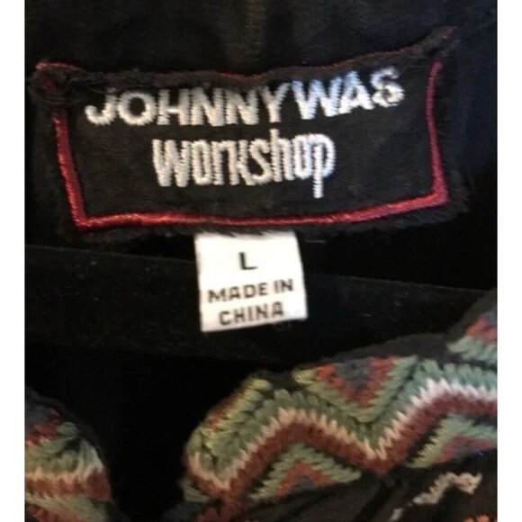 Johnny Was Long Sleeve Black Embroidered SILK Malta Tunic Top Colorful $300 - Picture 14 of 16